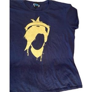 Blizzard Entertainment Adult L Large Blue yellow Graphic Gaming T-Shirt Tee Men